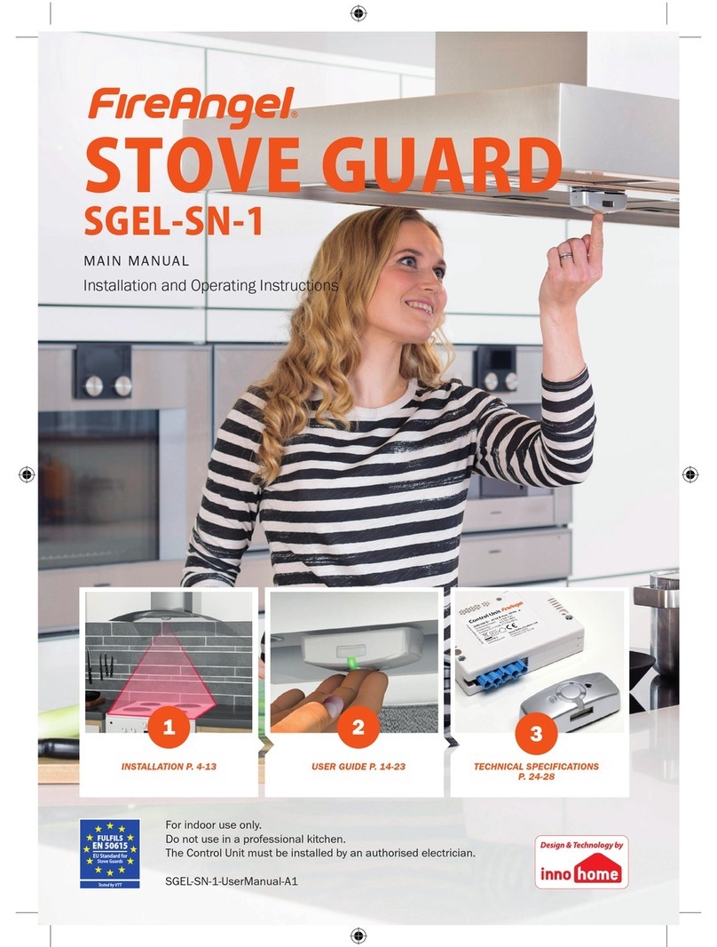 FireAngel Stove Guard SGEL-SN-1 Installation and operating instructions