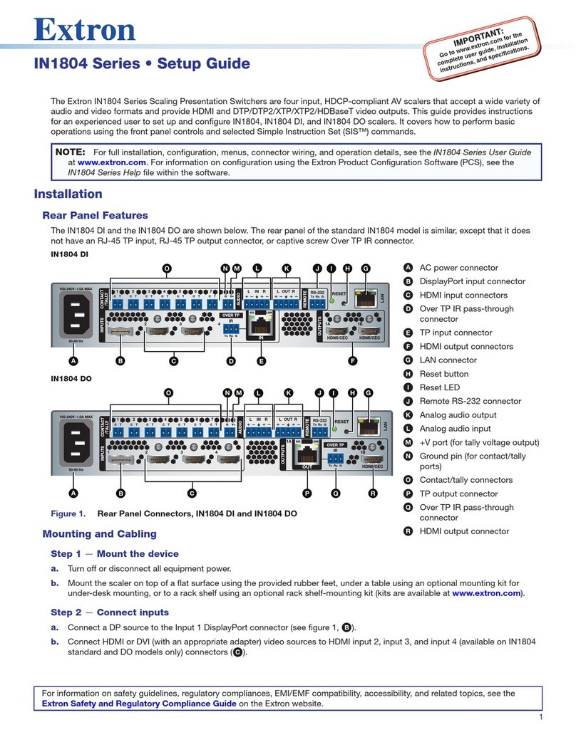 Extron electronics IN1804 Series User manual