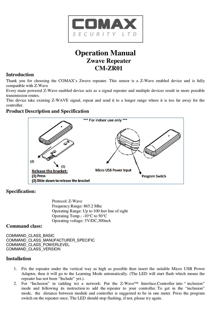 Comax CM-ZR01 Operation manual