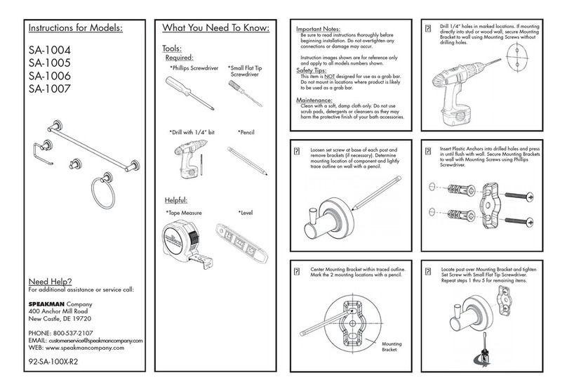 Speakman SA-1004 instructions
