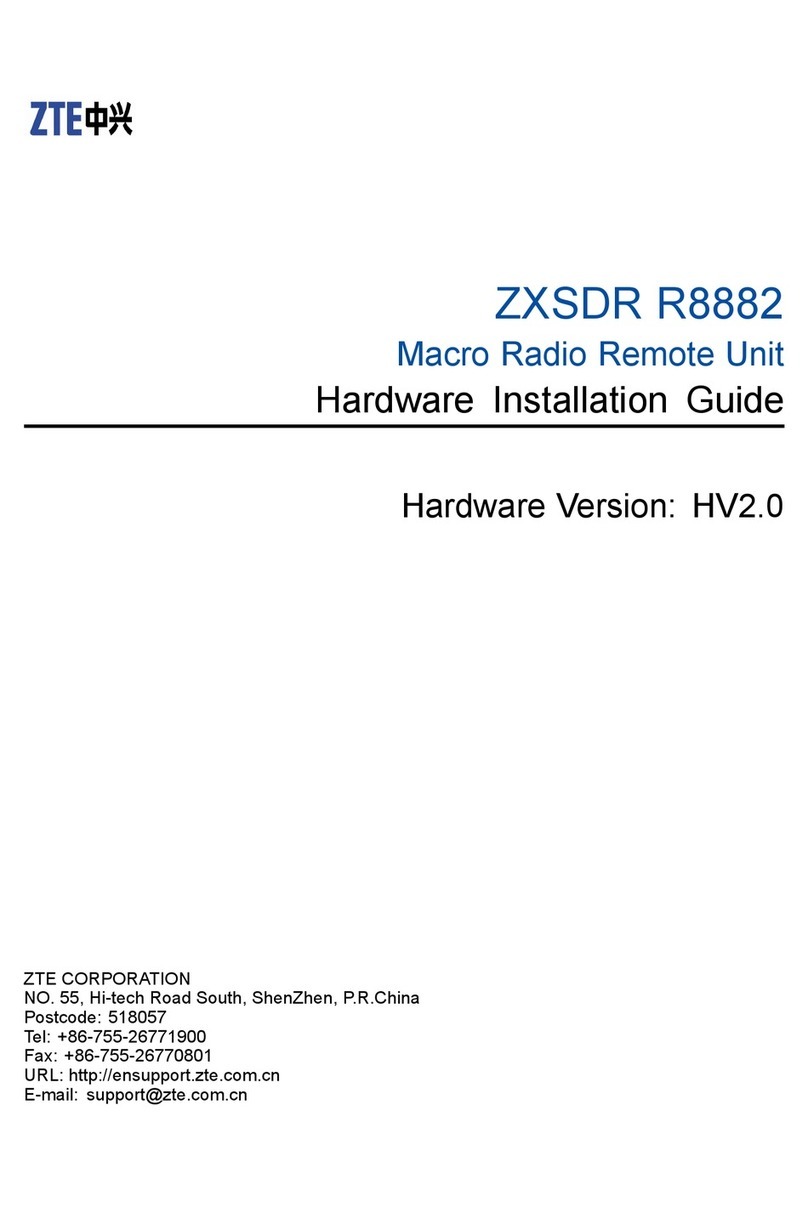 Zte ZXSDR R8882 Hardware installation guide