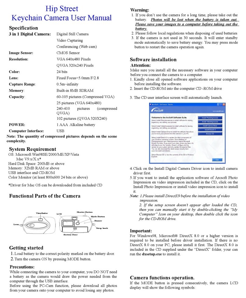 Hipstreet Keychain Camera user manual