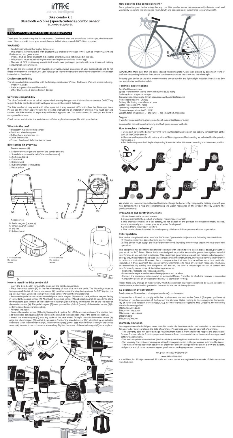 iMaze BKCOMBO-BLE/001-BL PRODUCT GUIDE AND SAFE USE INSTRUCTIONS