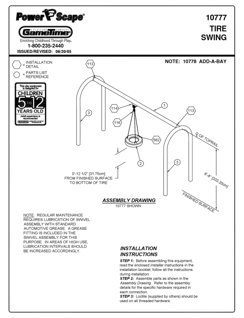 Gametime Tire Swing installation instructions