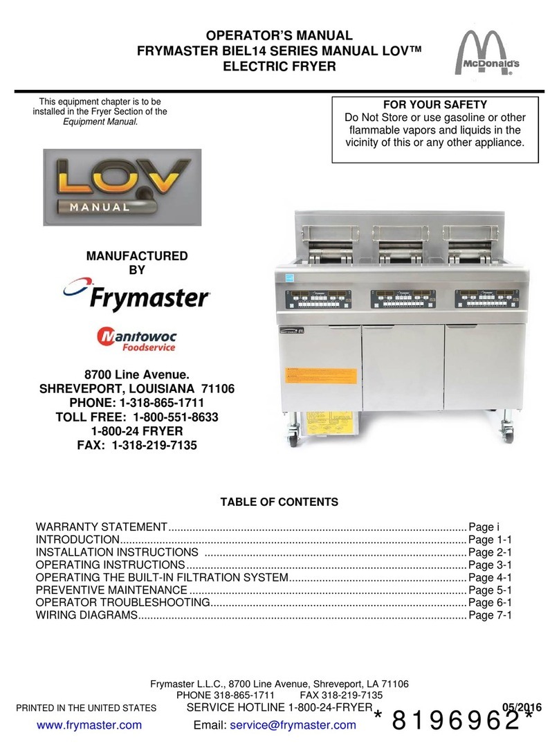 Frymaster LOV BIEL14 SERIES User manual