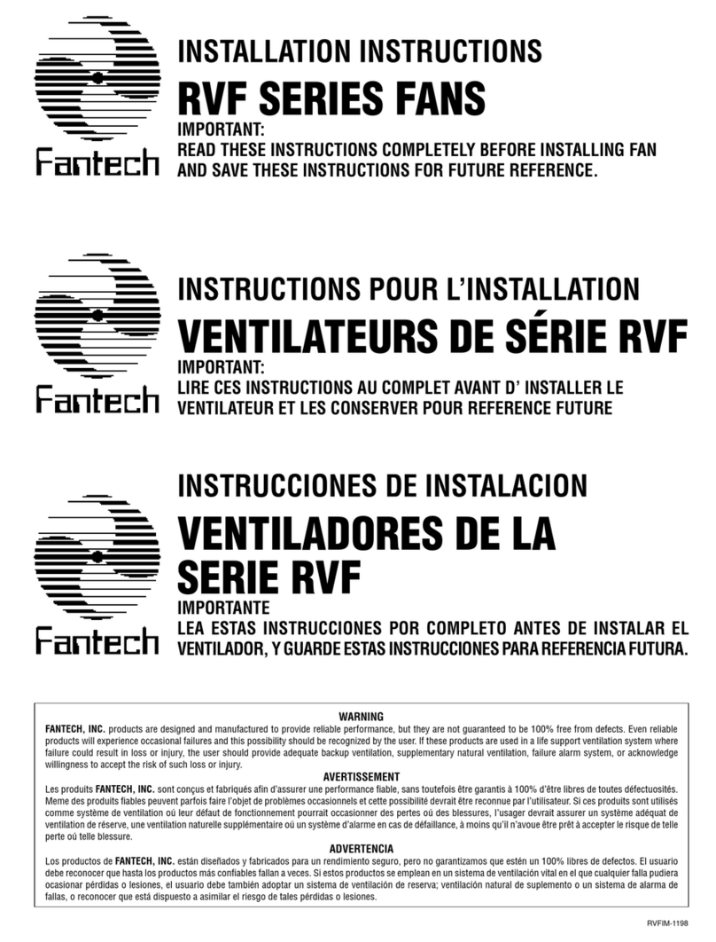 Fantech RVF 4XL User manual