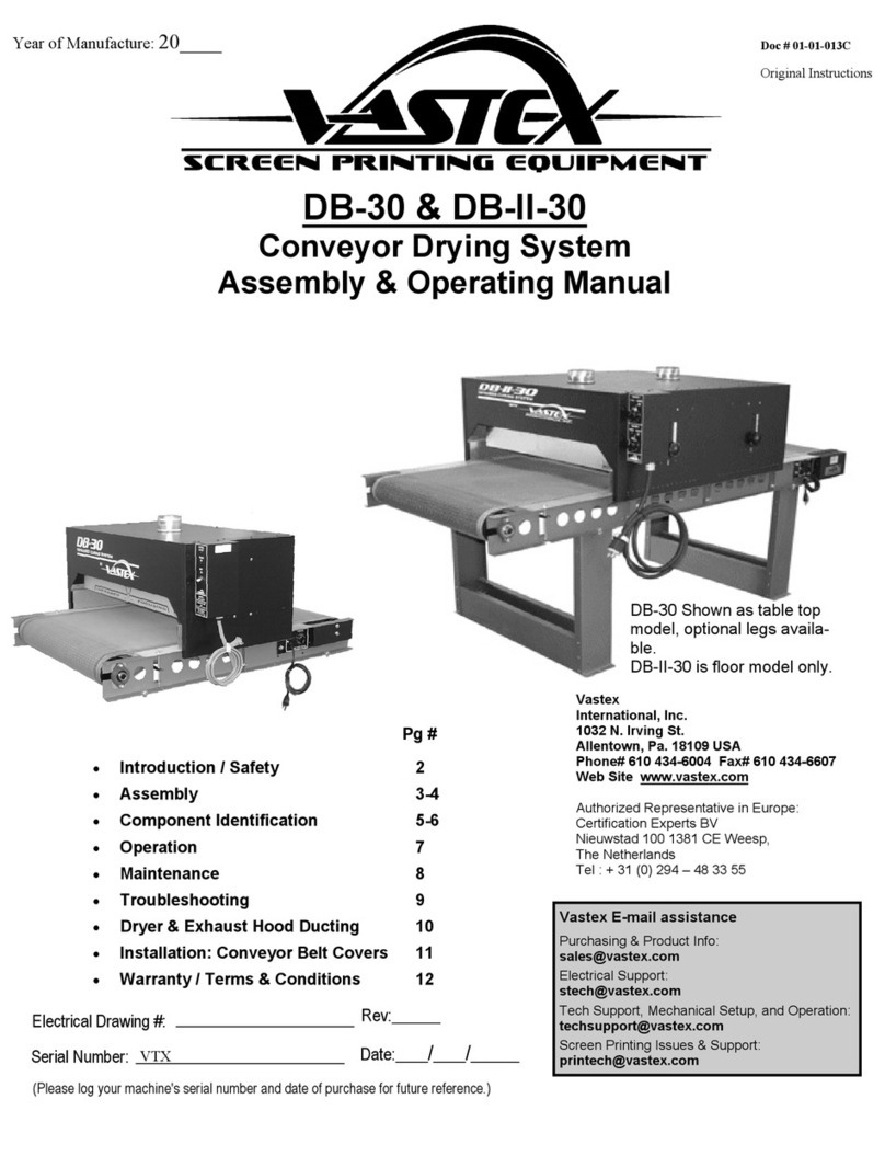 VASTEX DB-30 Assembly & operating manual