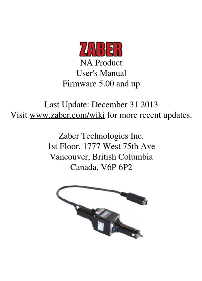 Zaber Technologies Inc. NA Series user manual