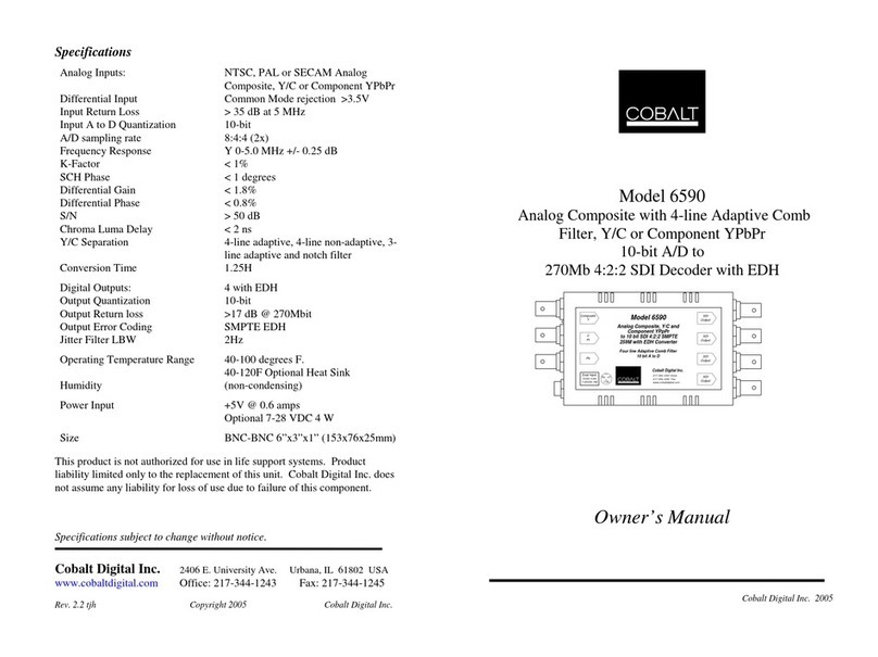 Cobalt Digital Inc 6590 User manual