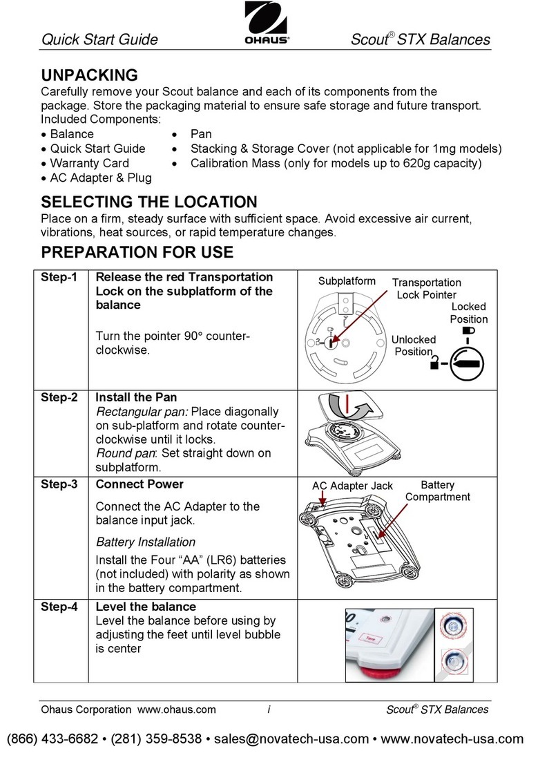 OHAUS Scout STX quick start guide