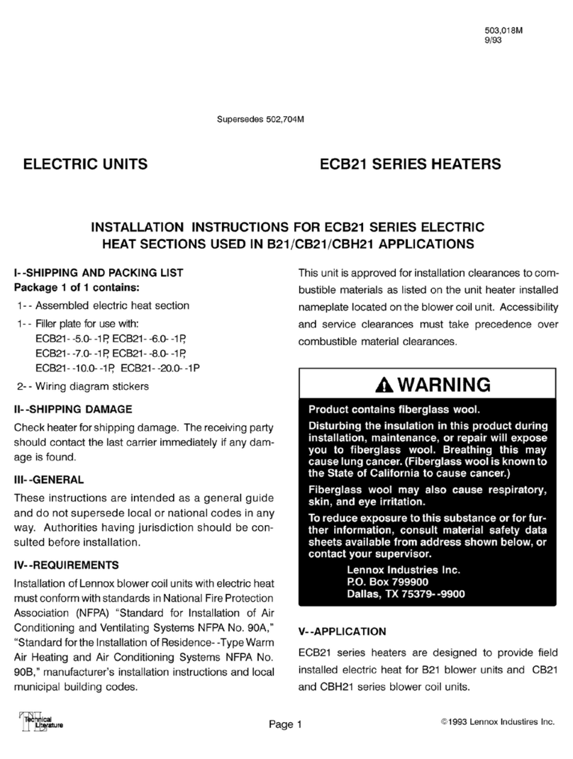 Lennox ECB21-12.5-1P User manual