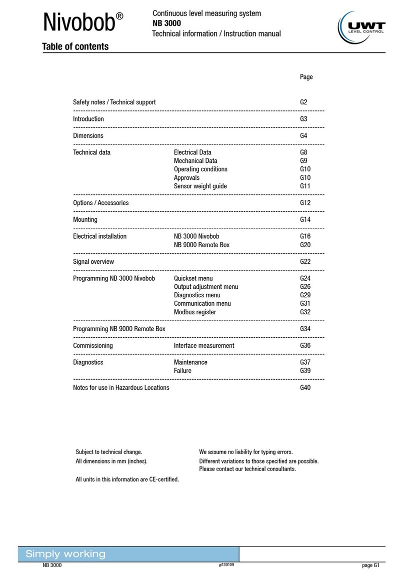 UWT Nivobob NB 3000 User manual