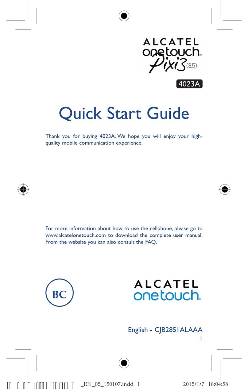 Alcatel Onetouch Pixi3 quick start guide