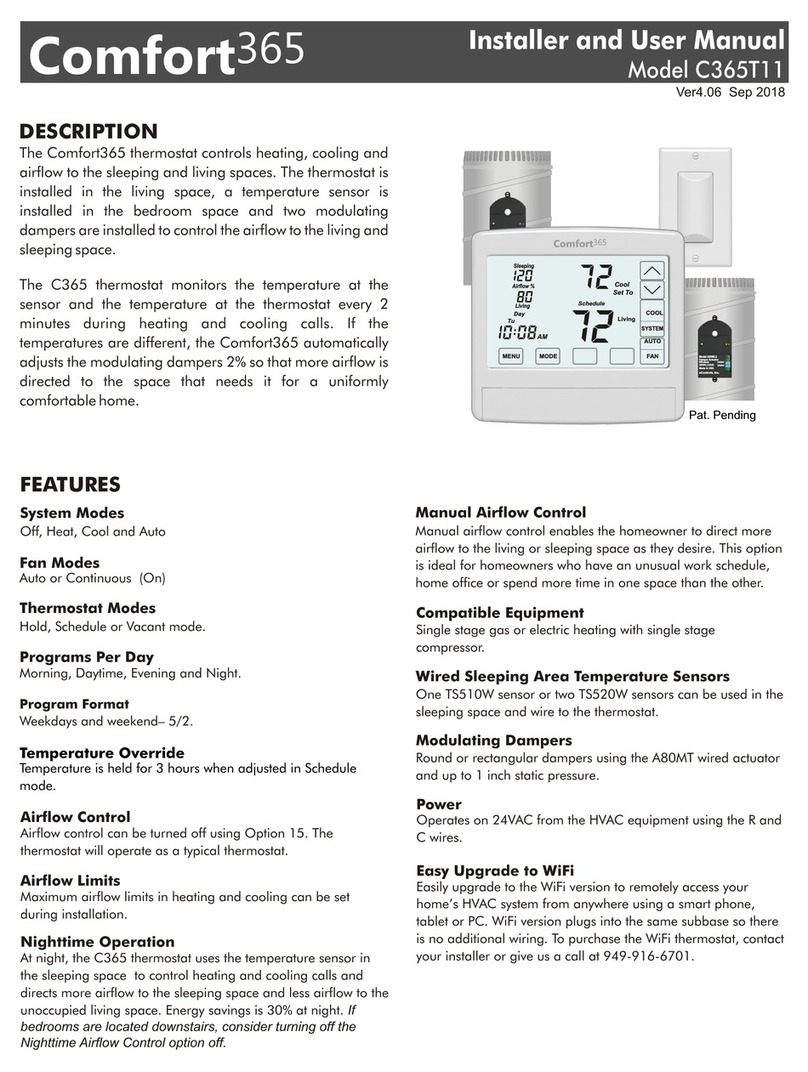 eControls Comfort365 C365T11 Operation and installation manual eControls Comfort365 C365T11 Operation and installation manual
