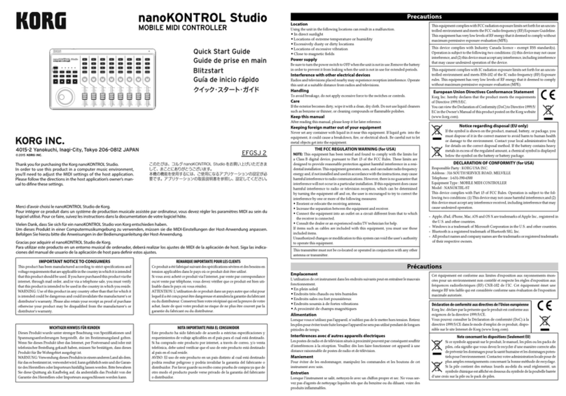 Korg nanoKONTROL Studio User manual