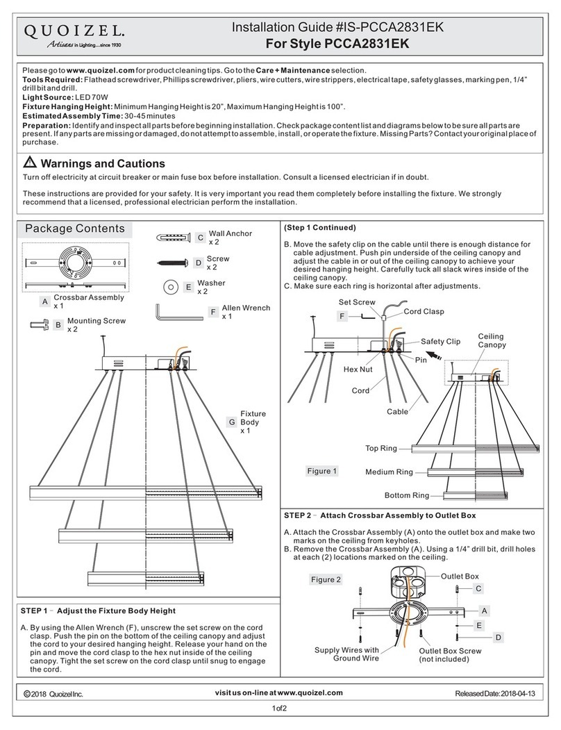 Quoizel PCCA2831EK User manual Quoizel PCCA2831EK User manual