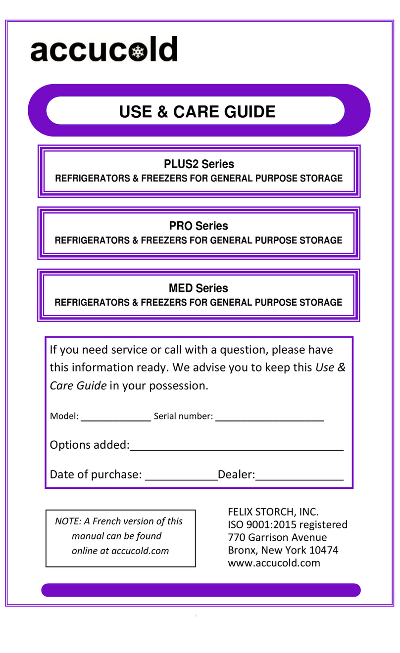 Accucold PRO Series Use & care guide