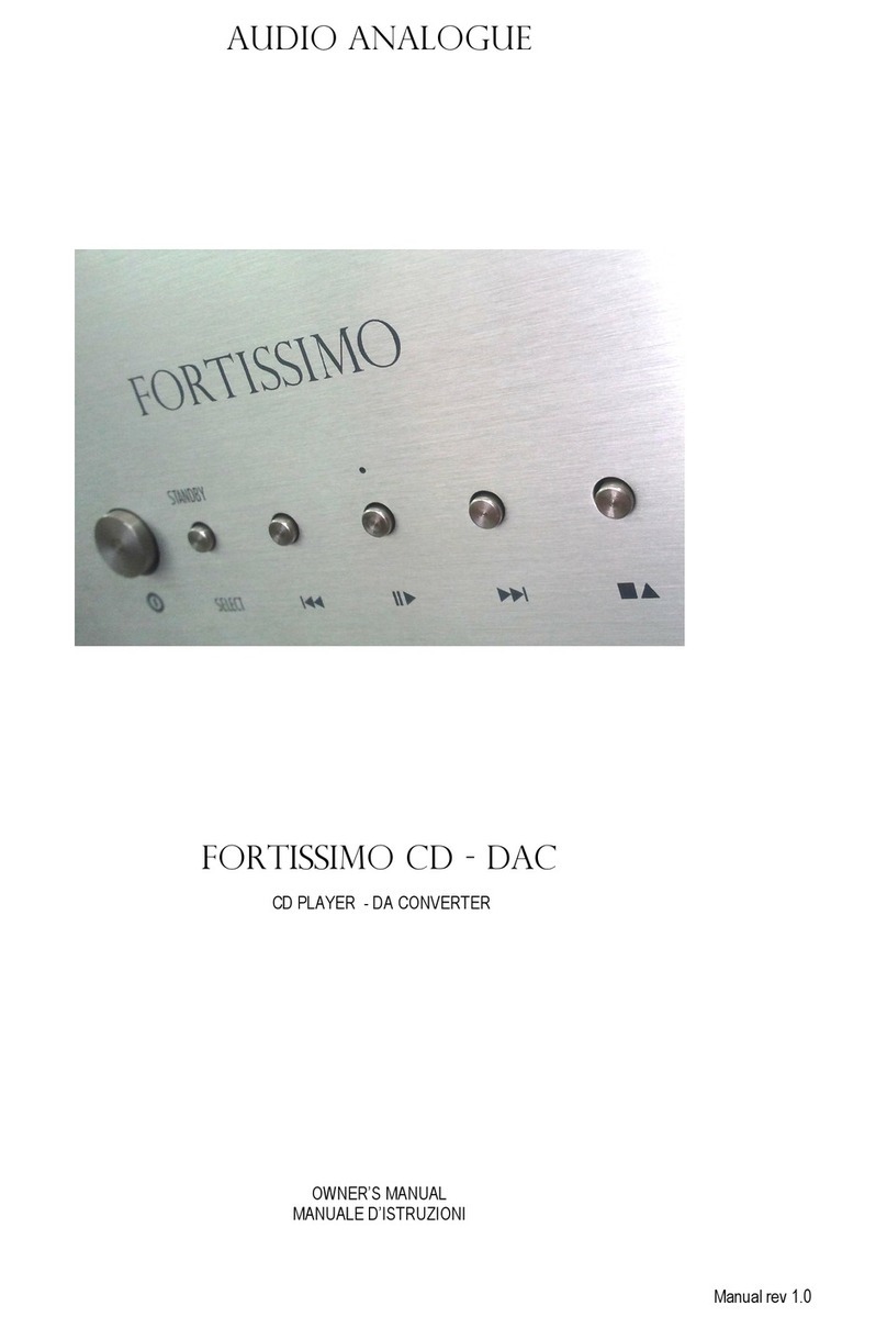 Audio Analogue Fortissimo CD-DAC owner's manual