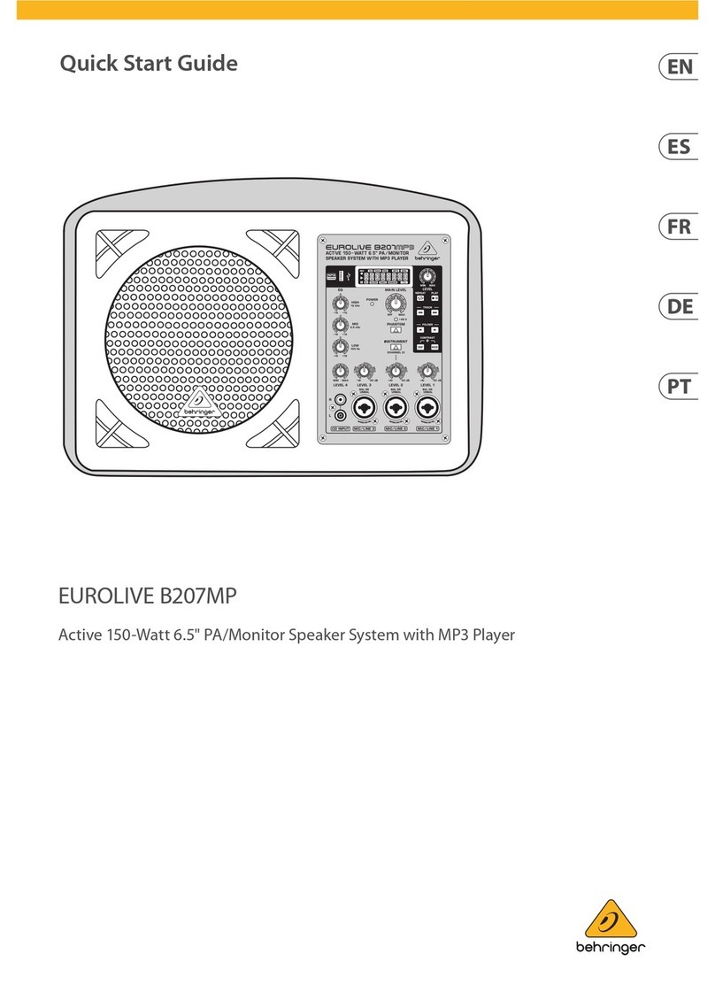Behringer EUROLIVE B207MP quick start guide