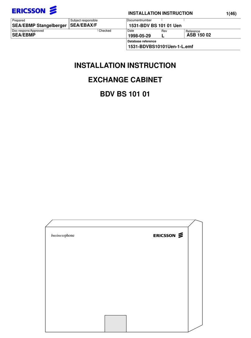 Ericsson BDV BS 101 01 installation instructions