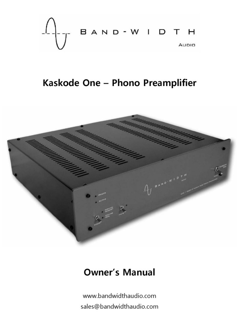 Bandwidth Audio Kaskode One owner's manual