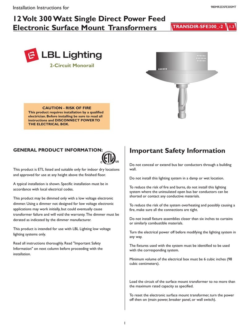 LBL Lighting TRANSDIR-SFE300 installation instructions