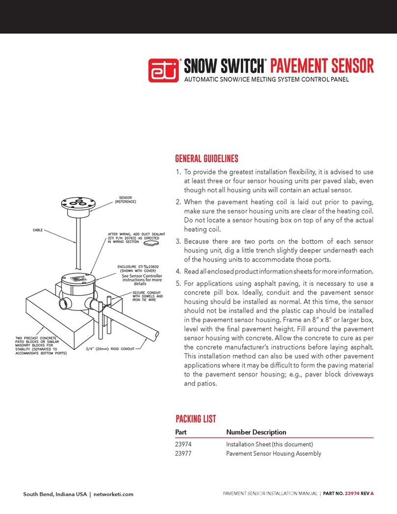 ETI SNOW SWITCH PAVEMENT SENSOR User manual