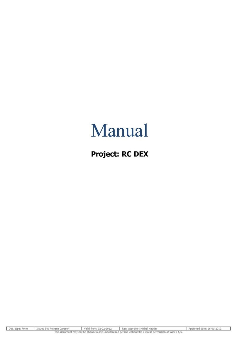 Widex RC DEX User manual