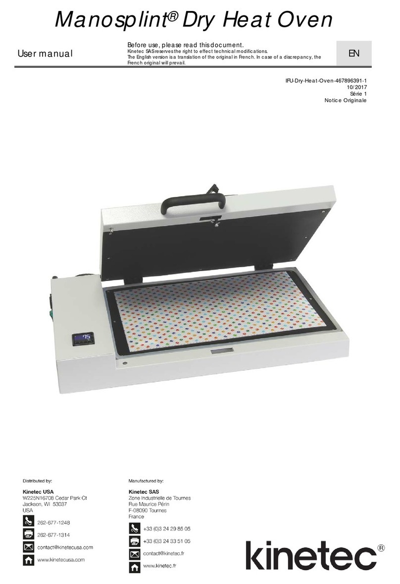 Kinetec Manosplint Dry Heat Oven user manual