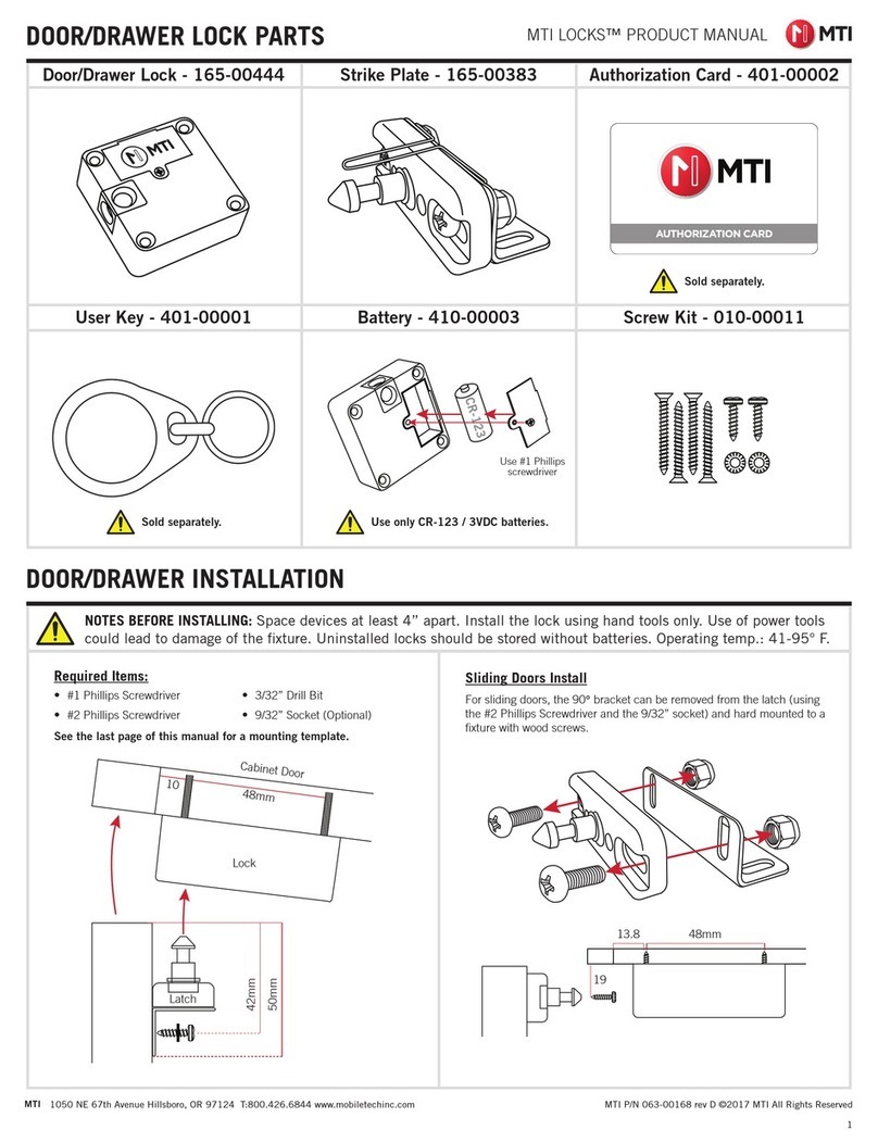 M-TI DOOR/DRAWER LOCK product manual