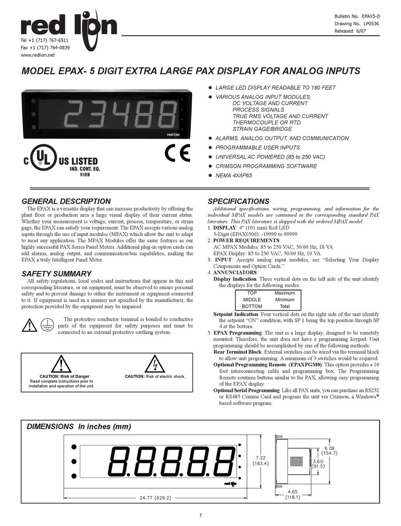 red lion EPAX-5 Instruction Manual