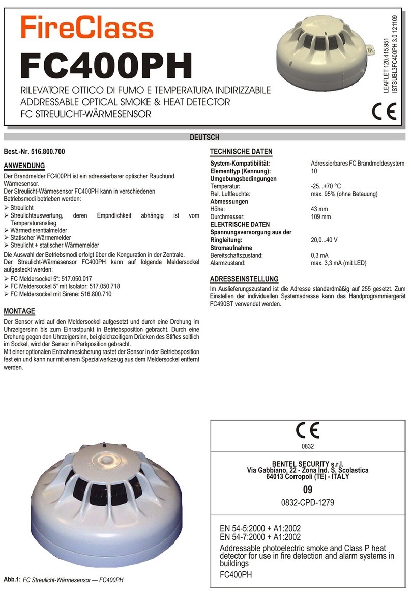 Bentel FireClass FC400PH manual