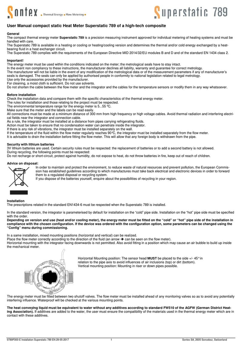 Sontex Superstatic 789 User manual
