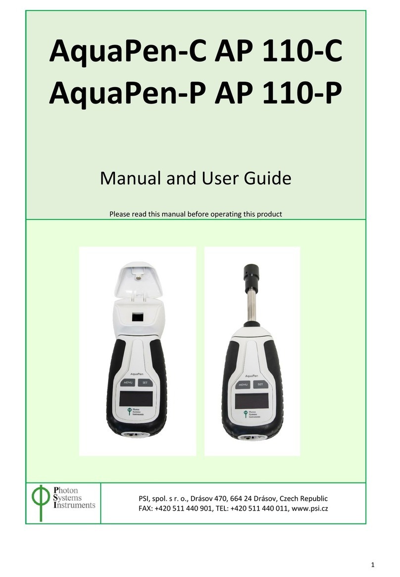 Photon Systems Instruments AquaPen-C AP 110-C Manual and user guide