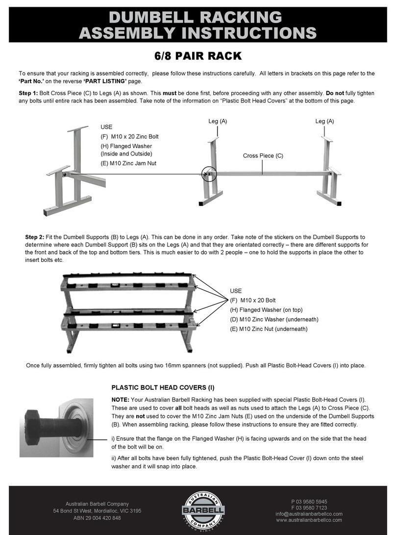 Australian Barbell Company 6 PAIR RACK Assembly instructions