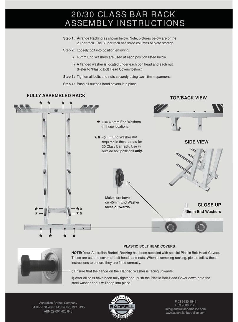 Australian Barbell Company 20 Class Bar Rack Assembly instructions