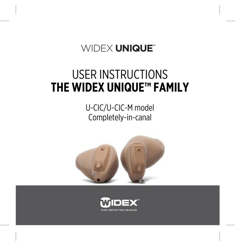 Widex UNIQUE Series User manual Widex UNIQUE Series User manual