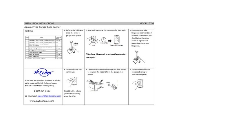 SkyLink G7M installation instructions SkyLink G7M installation instructions