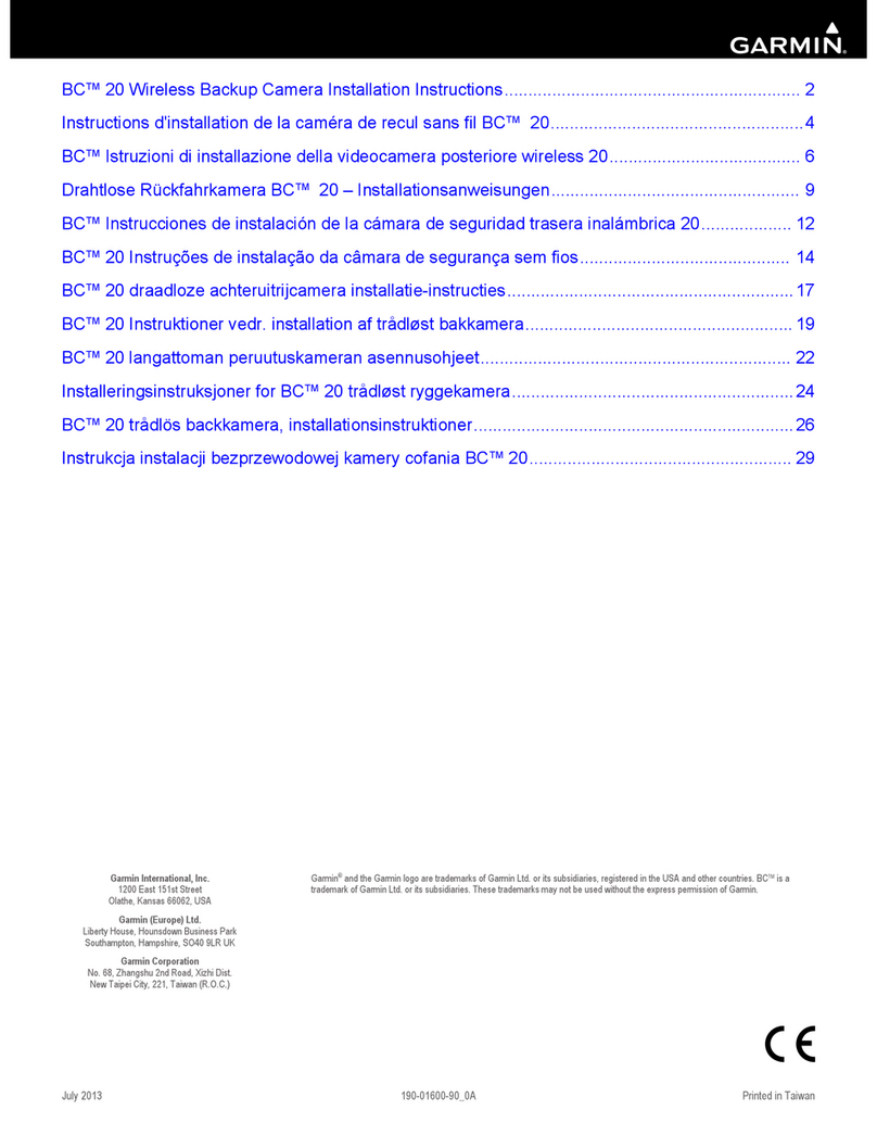 Garmin BC 20 installation instructions