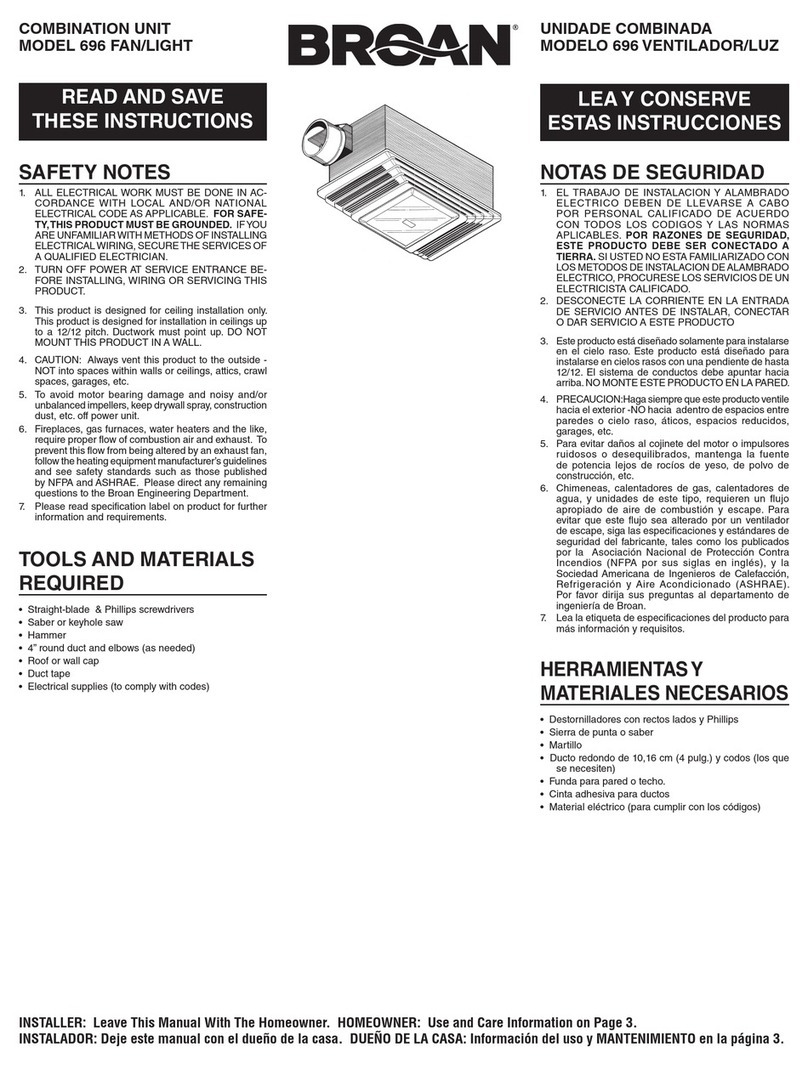 Broan 696 User manual