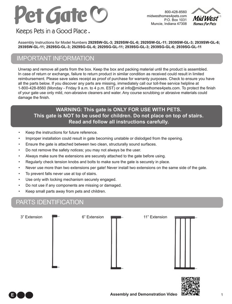 Midwest Pet Gate 2929SW-GL-3 Assembly instructions