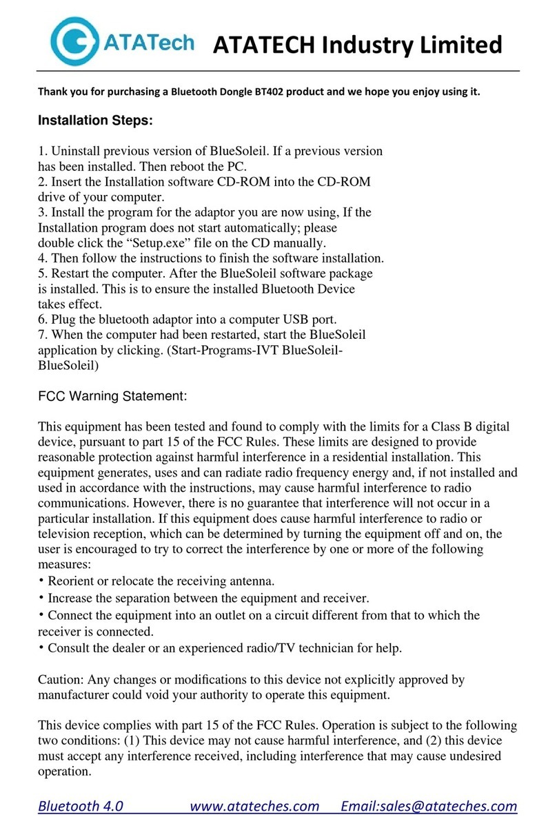 Atatech BT402 installation manual