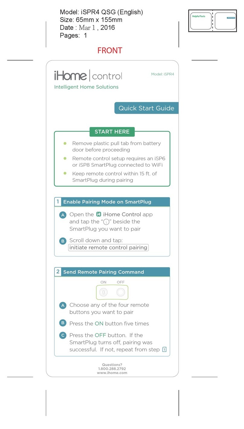 iHome iSPR4 QSG User manual