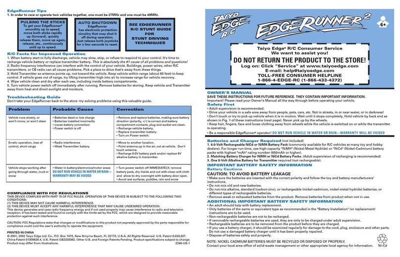 Taiyo Edge R/C Edge runner 2 owner's manual