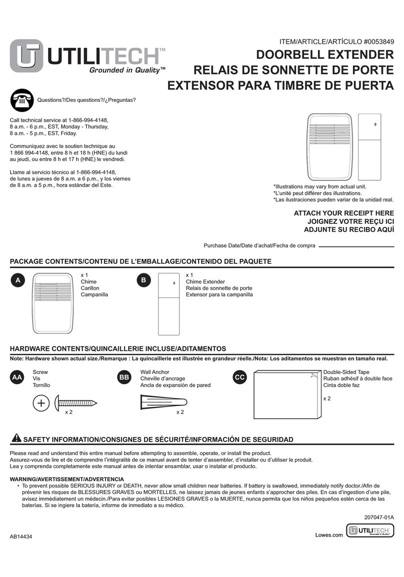 Utilitech 0053849 user manual