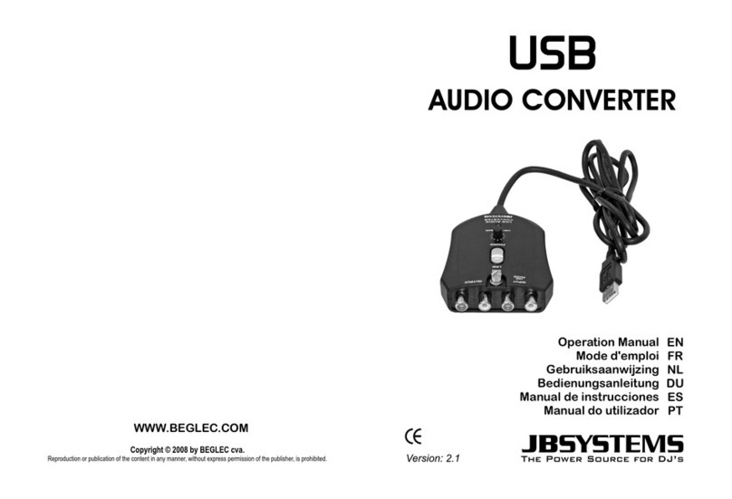 JB Systems USB AUDIO CONVERTER Operation manual