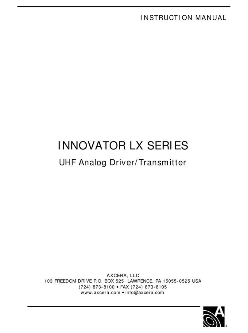 Axcera Innovator LX Series instruction manual