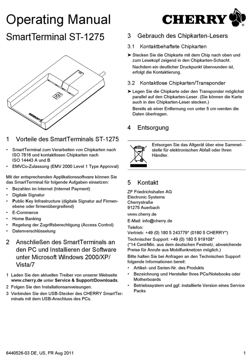 Cherry SmartTerminal ST-1275 operating manual