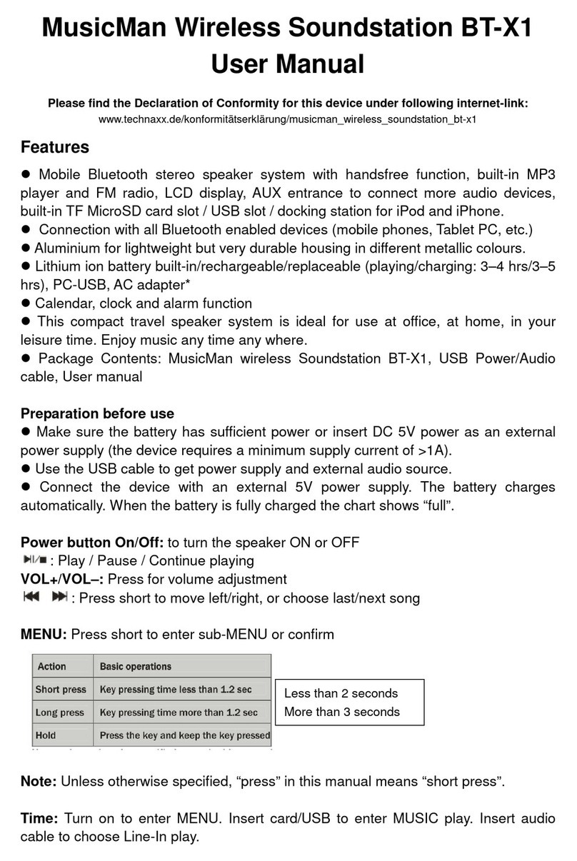Music Man BT-X1 user manual