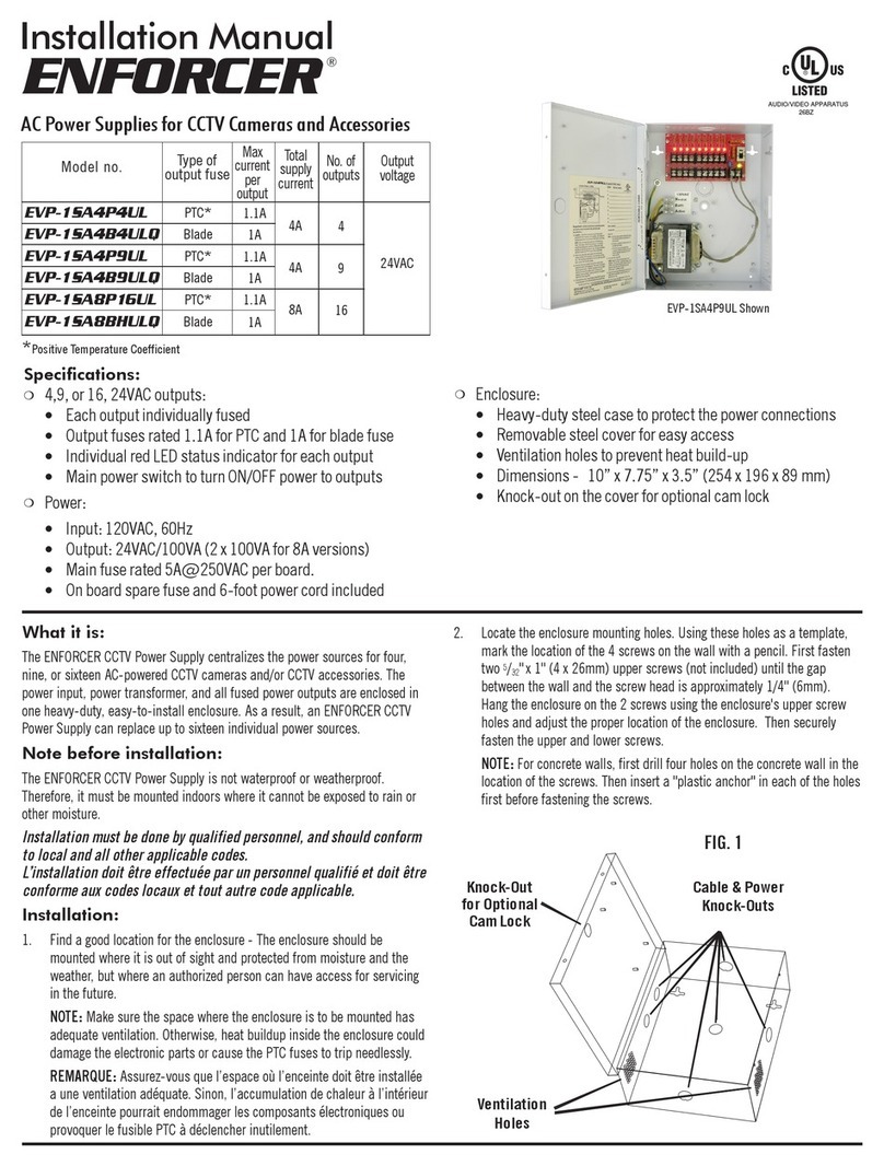 ENFORCER EVP-1SA4P4UL installation manual